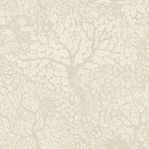 Manhattan Comfort Lisieux Olle Taupe Forest Sanctuary 33 ft L X 209 in W Wallpaper BR4080-83110 - main